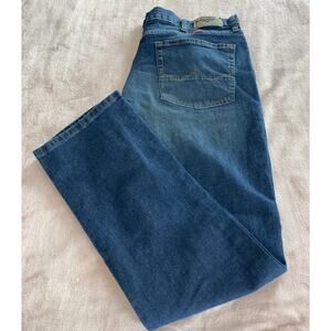 Wrangler Athletic Fit Mens Jeans Size 38 x 32 Premium Quality Blue Denim Stretch
